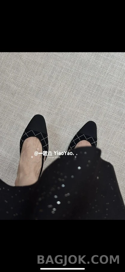 샤넬 샤넬 수술 장식 퀼팅 슬링백 플랫 상세 이미지