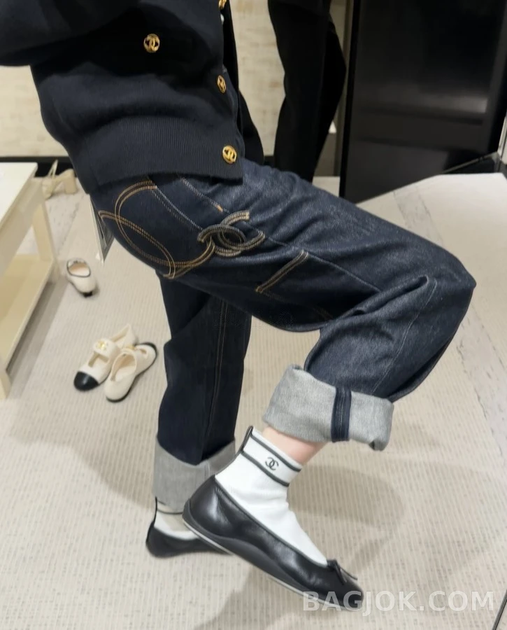 샤넬 샤넬 니트 삭스 보우 부츠 상세 이미지