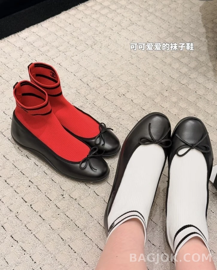 샤넬 샤넬 니트 삭스 보우 부츠 상세 이미지