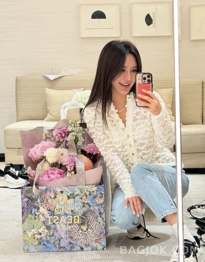 샤넬 샤넬 물결 펀칭 니트 가디건 상세 이미지