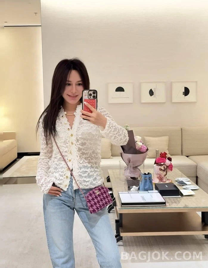 샤넬 샤넬 물결 펀칭 니트 가디건 상세 이미지