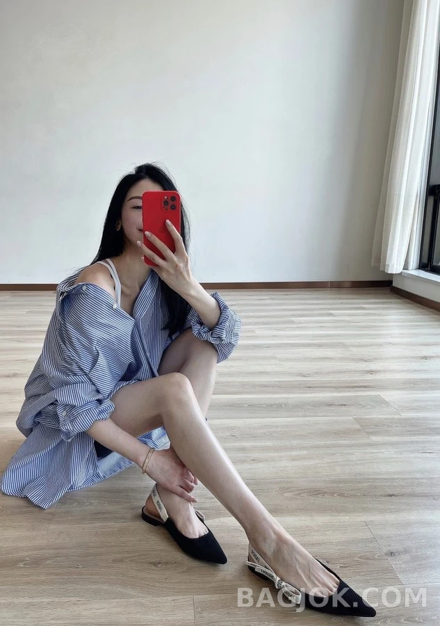 디올 디올 J'A 리본 슬링백 플랫슈즈 상세 이미지