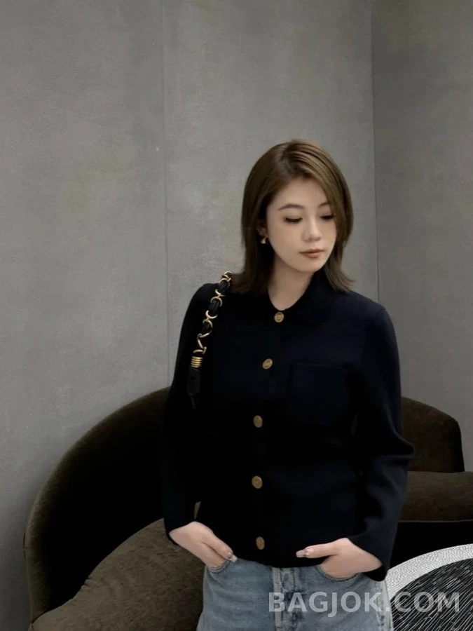 생로랑 세인트로랑 카라 버튼 가디건 상세 이미지