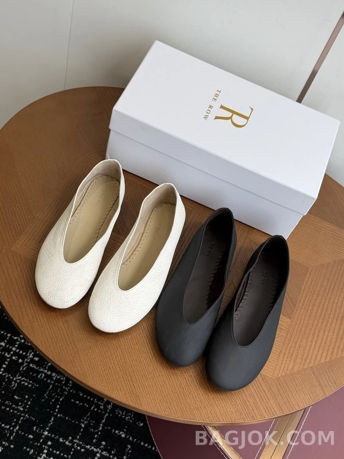더로우 더로우 주름 발레리나 플랫 상세 이미지