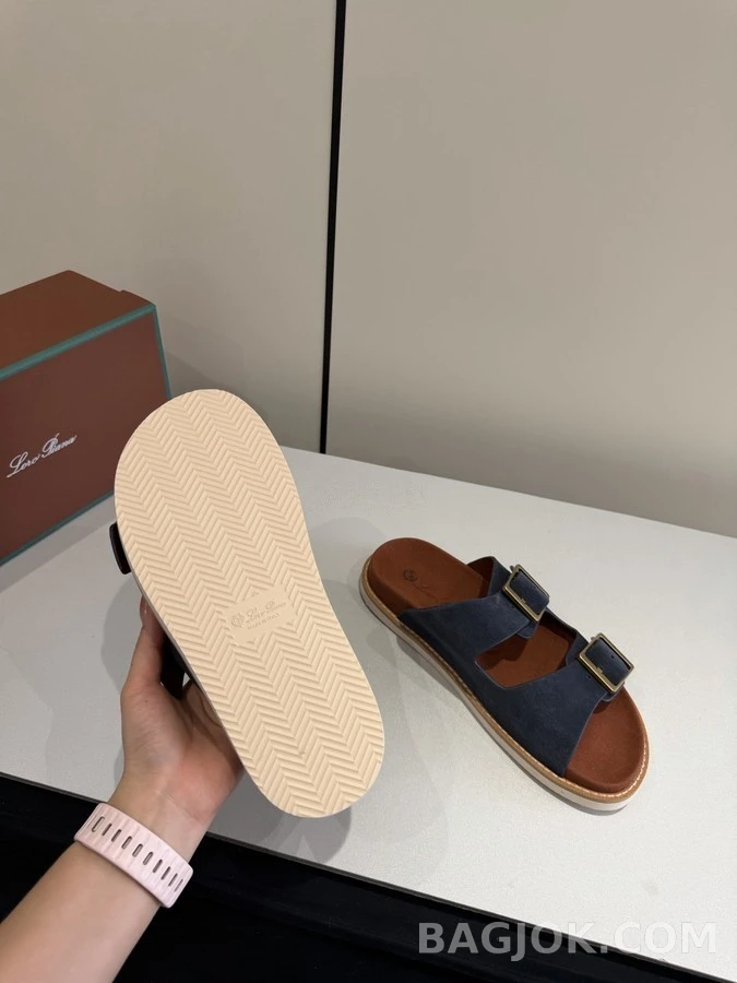 로로피아나 로로피아나 스웨이드 두 버클 샌들 상세 이미지