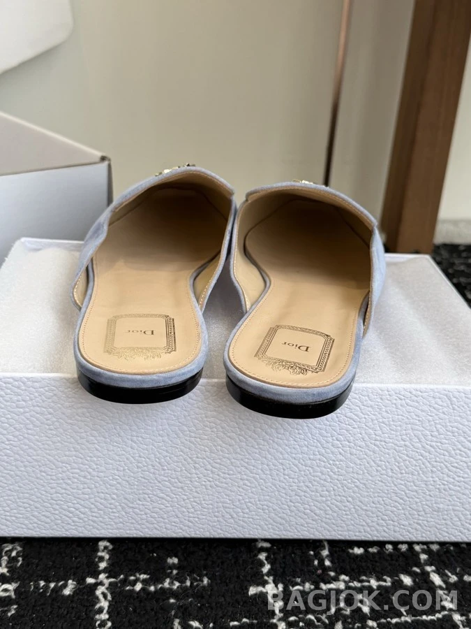 디올 디올 스웨이드 금장 리본 로퍼 뮬 상세 이미지