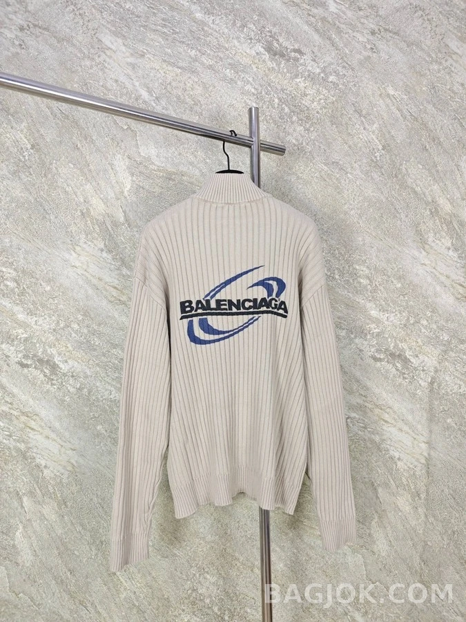 발렌시아가 발렌시아가 웨이브 로고 립 쿼터 집업 니트 상세 이미지