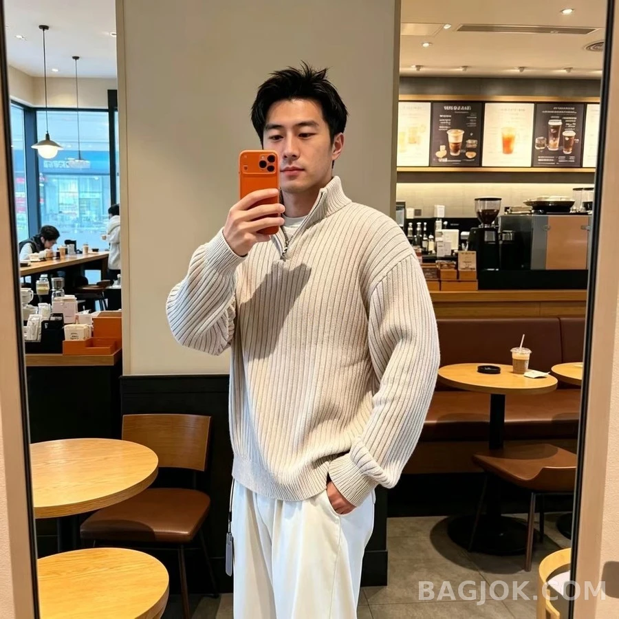 발렌시아가 발렌시아가 웨이브 로고 립 쿼터 집업 니트 상세 이미지