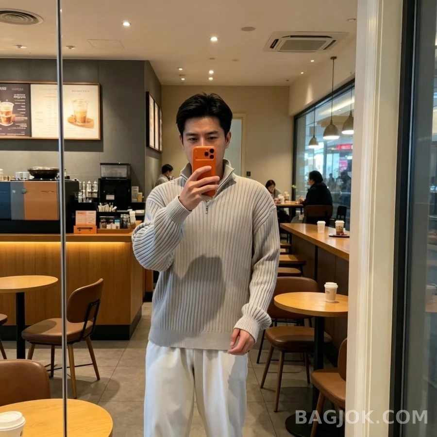 발렌시아가 발렌시아가 웨이브 로고 립 쿼터 집업 니트 상세 이미지