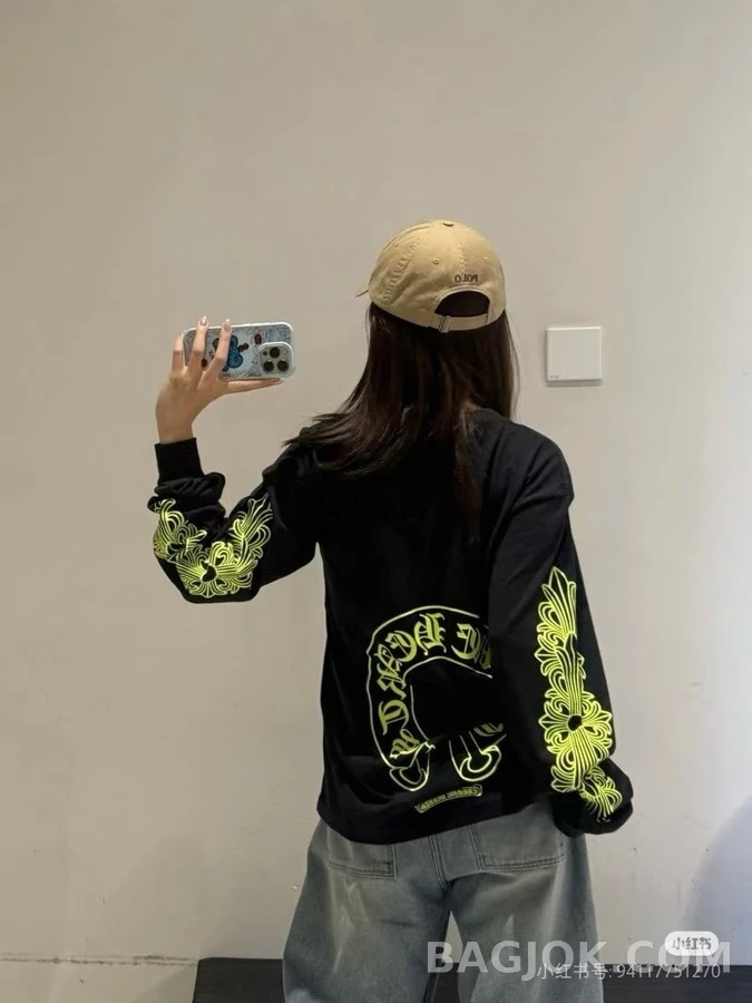 크롬하츠 크롬하츠 말발굽 소매 프린트 긴팔 티셔츠 상세 이미지
