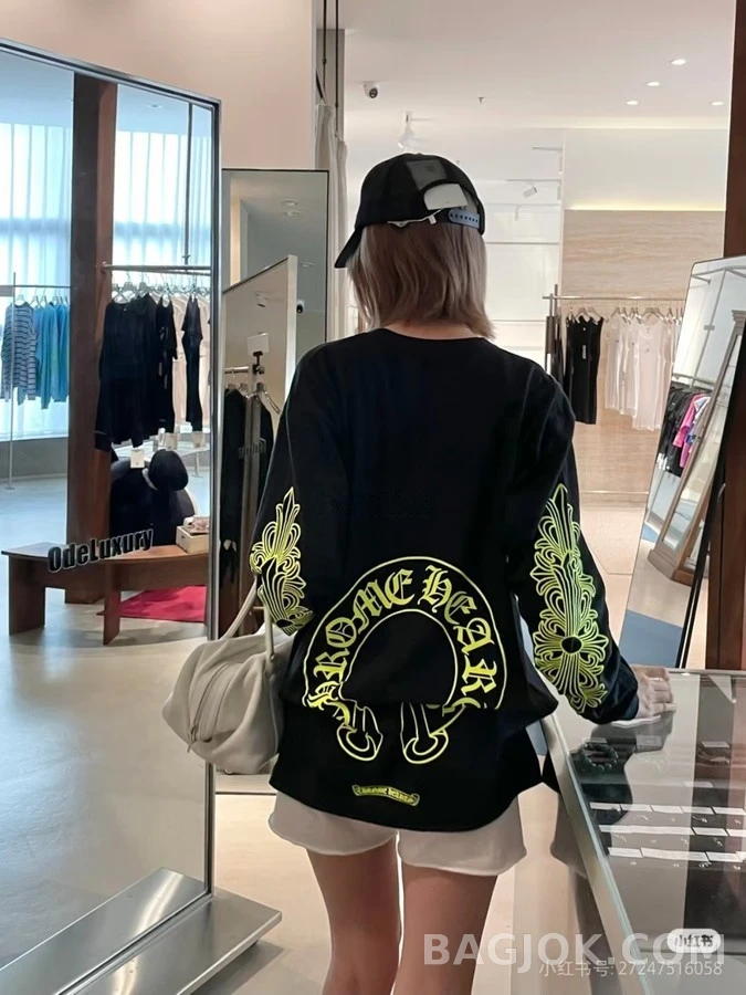 크롬하츠 크롬하츠 말발굽 소매 프린트 긴팔 티셔츠 상세 이미지