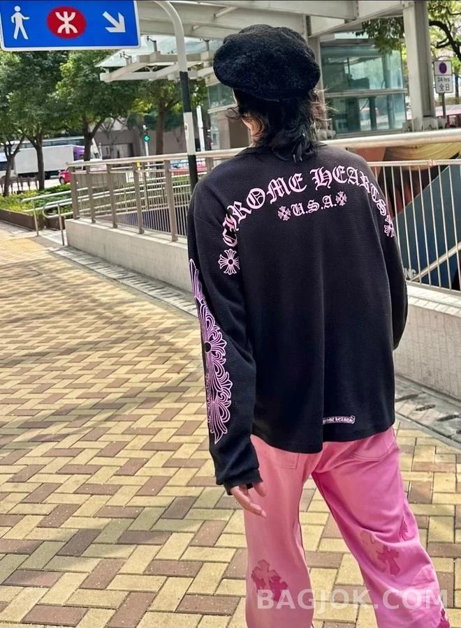 크롬하츠 크롬하츠 프린트 와플 긴팔 티셔츠 상세 이미지