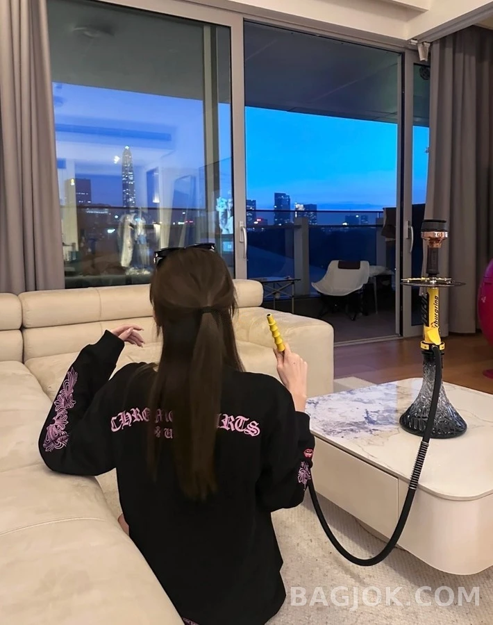 크롬하츠 크롬하츠 프린트 와플 긴팔 티셔츠 상세 이미지
