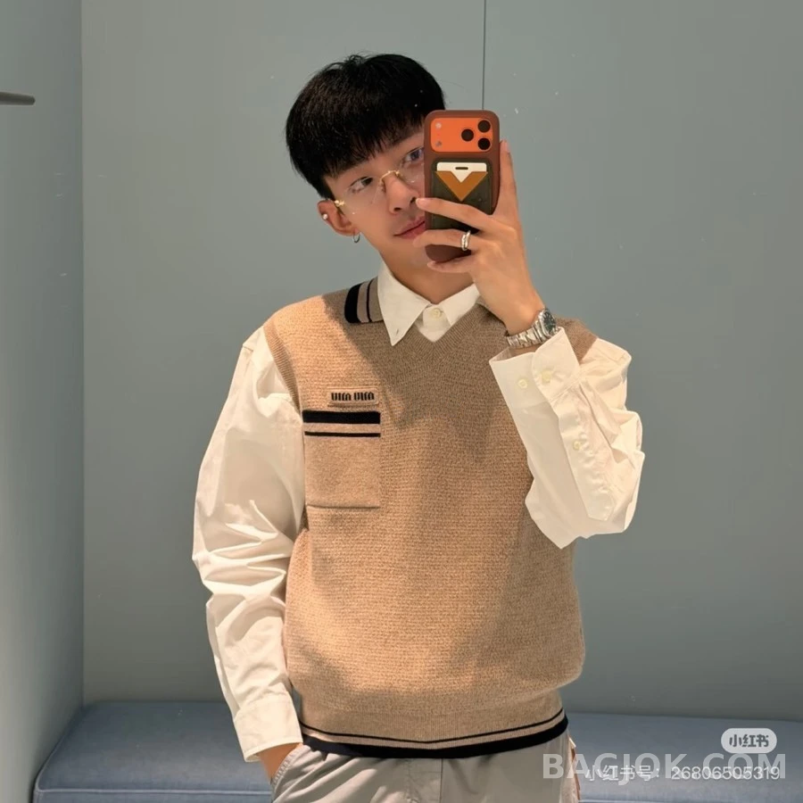 미우미우 미우미우 스트라이프 니트 베스트 상세 이미지