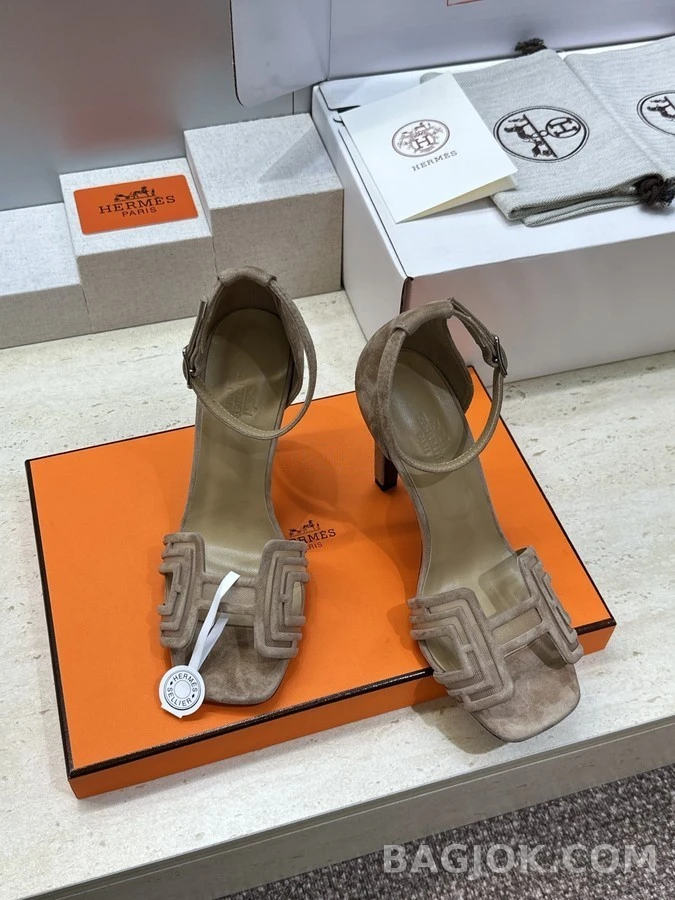 에르메스 에르메스 기하학 커팅 하이힐 샌들 상세 이미지