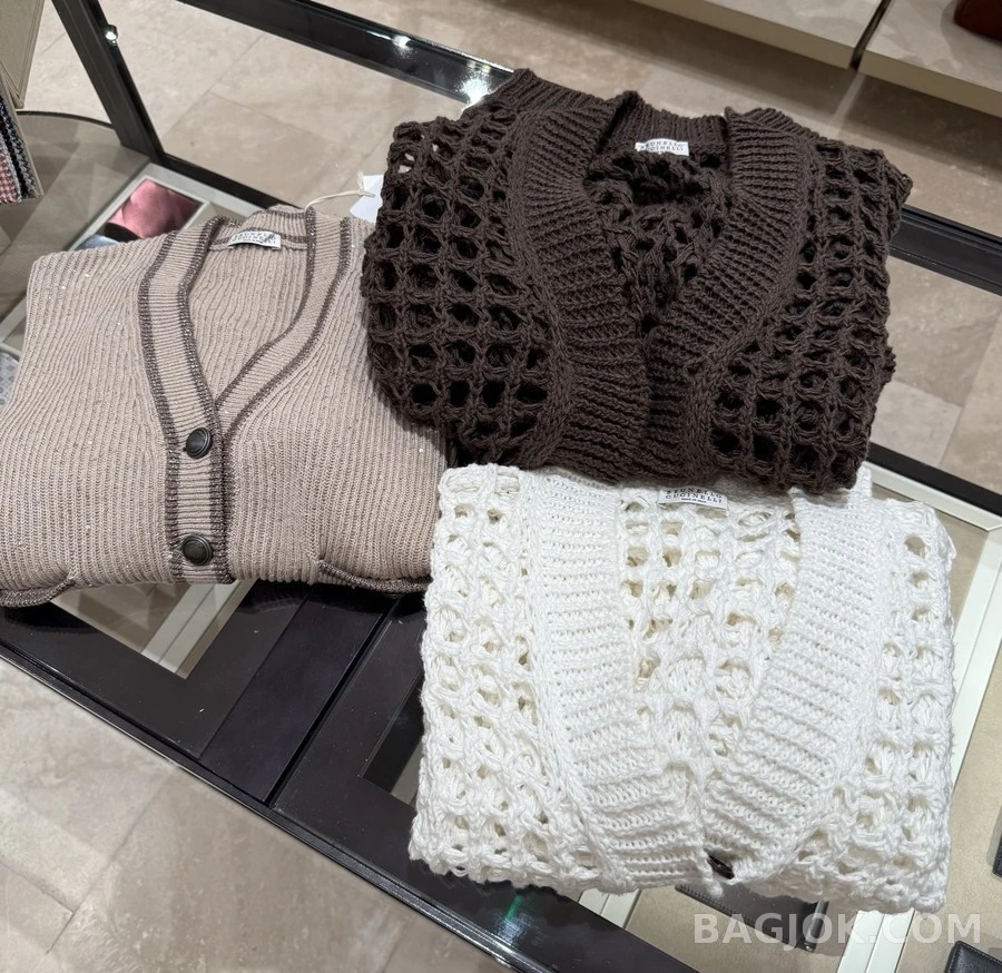 브루넬로 쿠치넬리 브루넬로 쿠치넬리 글리터 립 V넥 가디건 상세 이미지