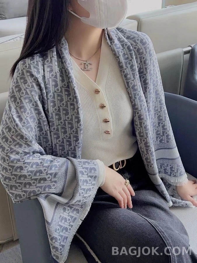 디올 디올 오블리크 패턴 숄 상세 이미지