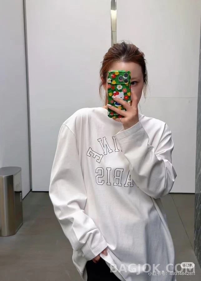 셀린느 셀린느 공심 레터링 긴팔 티셔츠 상세 이미지