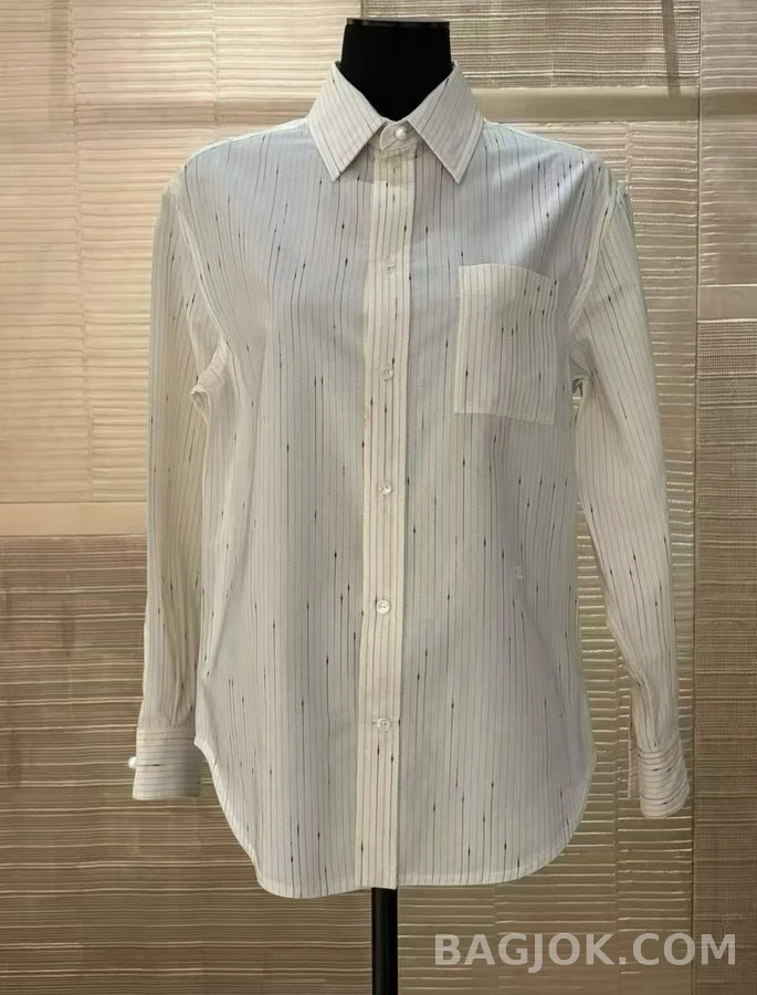 샤넬 샤넬 세로 스트라이프 물방울 프린트 셔츠 상세 이미지