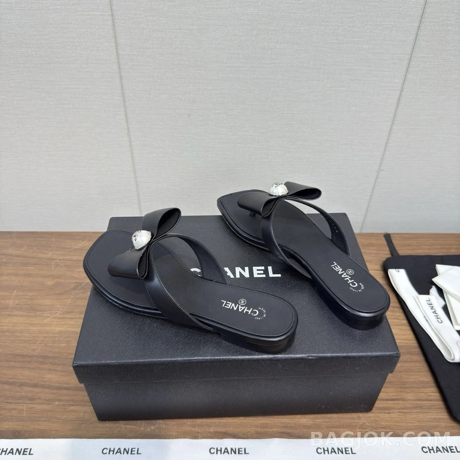 샤넬 샤넬 진주 로고 리본 샌들 상세 이미지