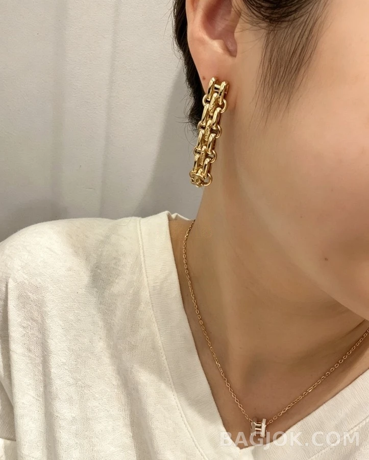 샤넬 샤넬 더블 C 로고 체인 드롭 귀걸이 상세 이미지