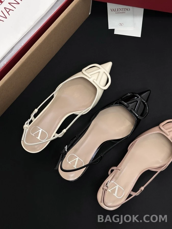 발렌티노 발렌티노 V로고 포인티드 슬링백 힐 상세 이미지