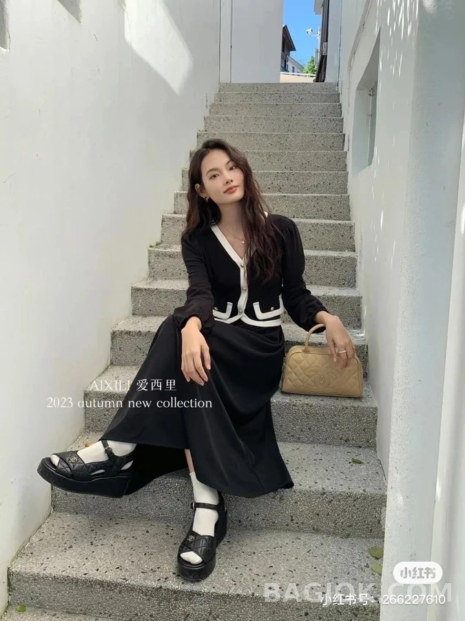 샤넬 샤넬 퀼팅 플랫폼 웨지 샌들 상세 이미지