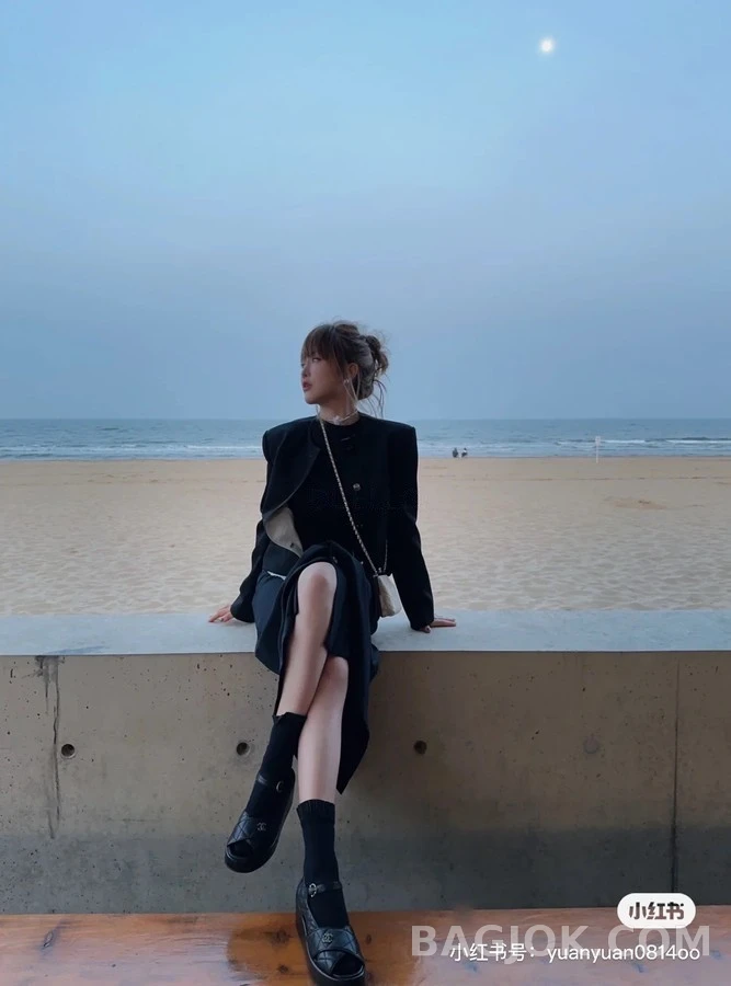 샤넬 샤넬 퀼팅 플랫폼 웨지 샌들 상세 이미지