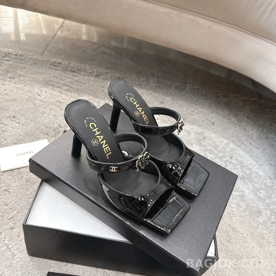 샤넬 샤넬 카멜리아 토 포스트 힐 뮬 상세 이미지
