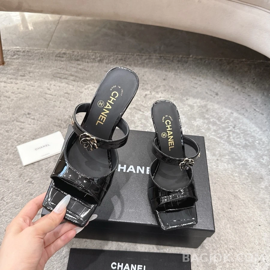 샤넬 샤넬 카멜리아 토 포스트 힐 뮬 상세 이미지