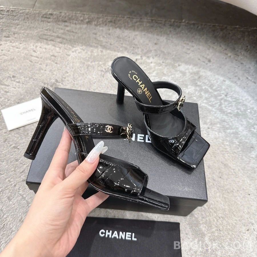 샤넬 샤넬 카멜리아 토 포스트 힐 뮬 상세 이미지