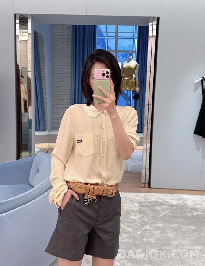 미우미우 미우미우 피터팬 카라 셔츠 상세 이미지