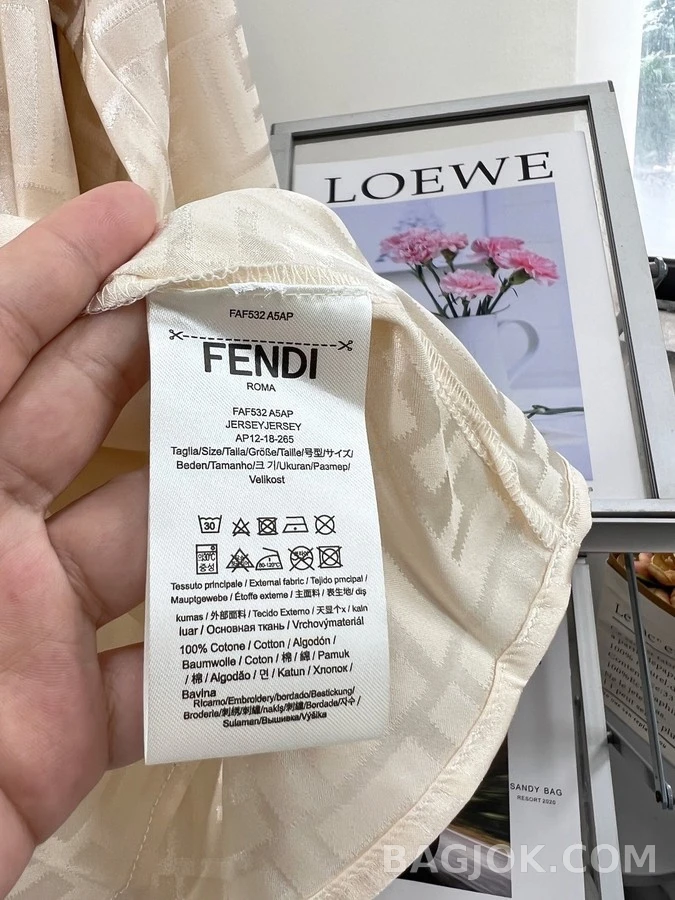 펜디 펜디 로고 자카드 사틴 셔츠 상세 이미지