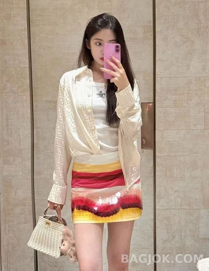 펜디 펜디 로고 자카드 사틴 셔츠 상세 이미지
