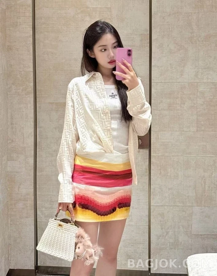 펜디 펜디 로고 자카드 사틴 셔츠 상세 이미지