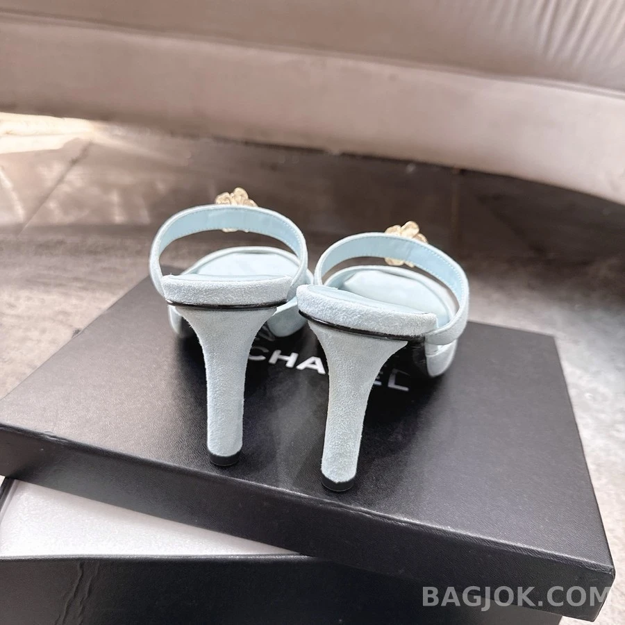 샤넬 샤넬 까멜리아 장식 뮬 샌들 상세 이미지