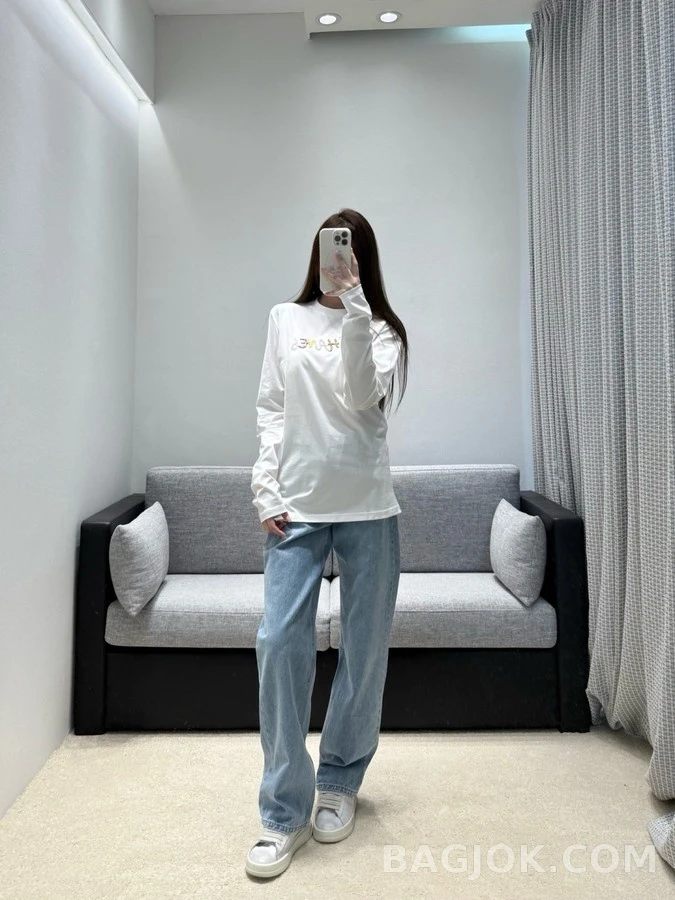 샤넬 샤넬 컬러 진주 자수 긴팔 티셔츠 상세 이미지
