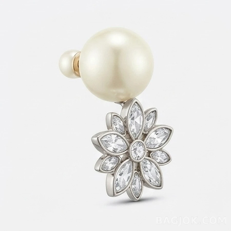 디올 디올 데이지 플라워 더블 진주 귀걸이 상세 이미지