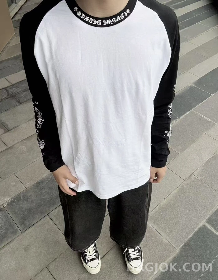 크롬하츠 크롬하츠 크로스 패턴 래글런 긴팔 티셔츠 상세 이미지