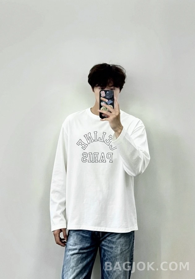셀린느 셀린느 아치 레터링 긴팔 티셔츠 상세 이미지