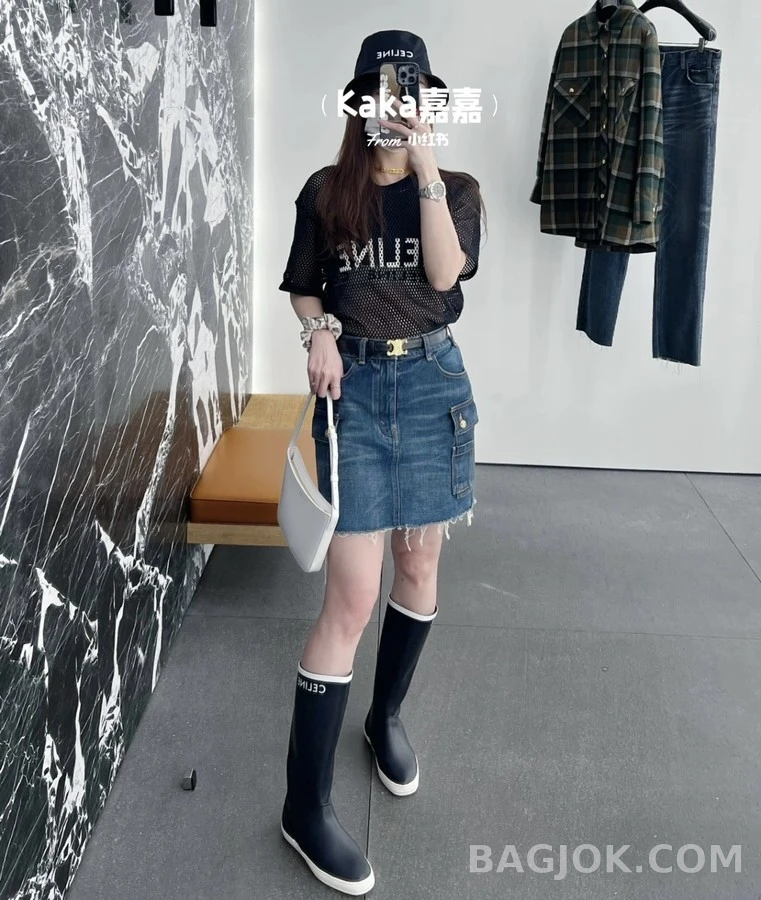 셀린느 셀린느 레터링 로고 레인부츠 상세 이미지