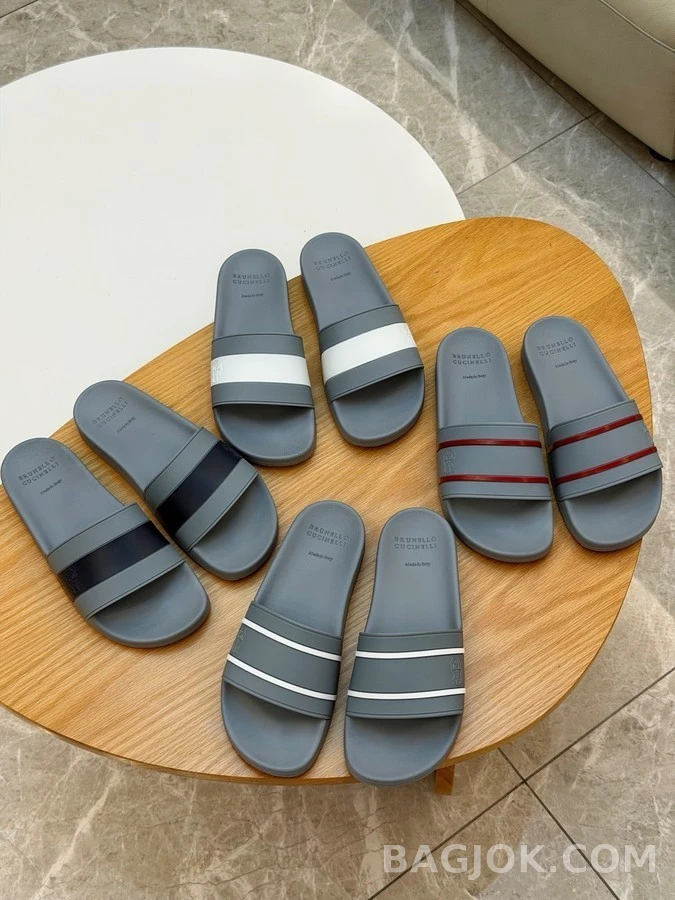 브루넬로 쿠치넬리 브루넬로 쿠치넬리 스트라이프 슬라이드 상세 이미지