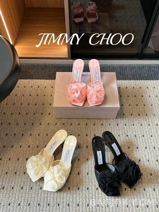 지미추 지미추 레이스 플라워 스퀘어 토 뮬 상세 이미지