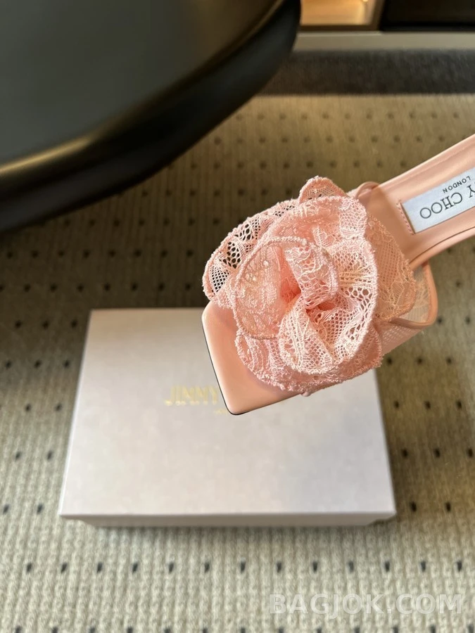 지미추 지미추 레이스 플라워 스퀘어 토 뮬 상세 이미지