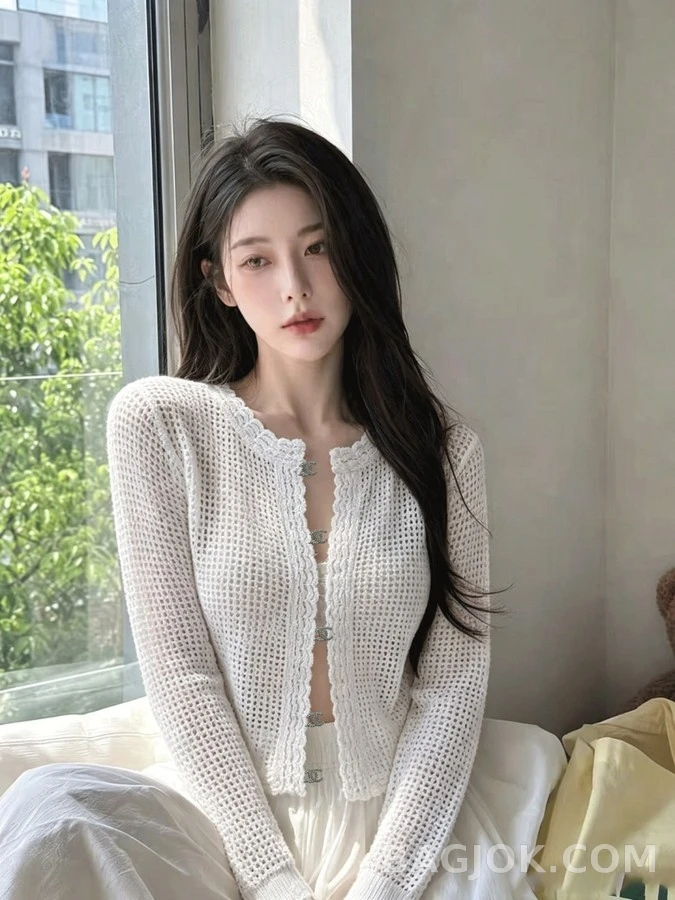 샤넬 샤넬 웨이브 펀칭 니트 가디건 상세 이미지