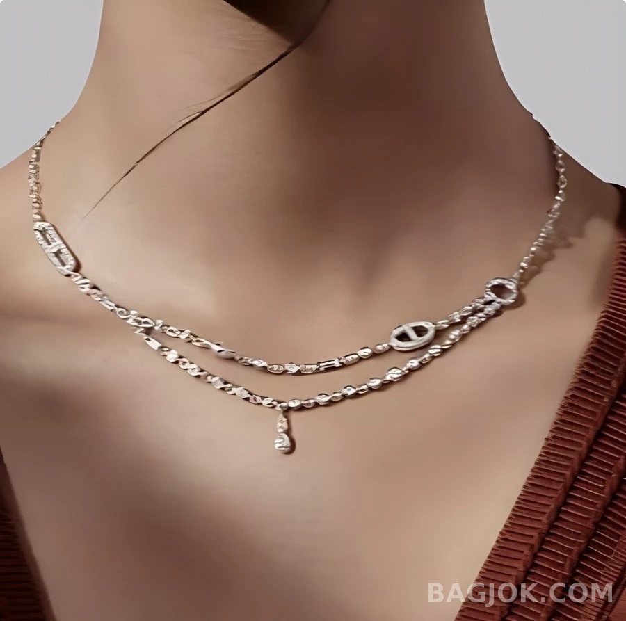 에르메스 에르메스 피그노즈 풀파베 더블 레이어드 목걸이 상세 이미지