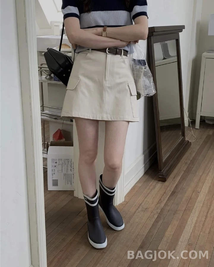 셀린느 셀린느 로고 스트라이프 레인 부츠 상세 이미지