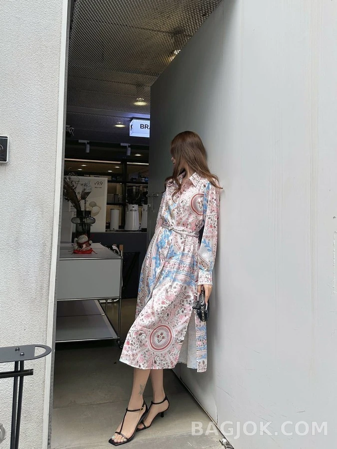 루이비통 루이비통 페이즐리 패턴 셔츠 롱 원피스 상세 이미지