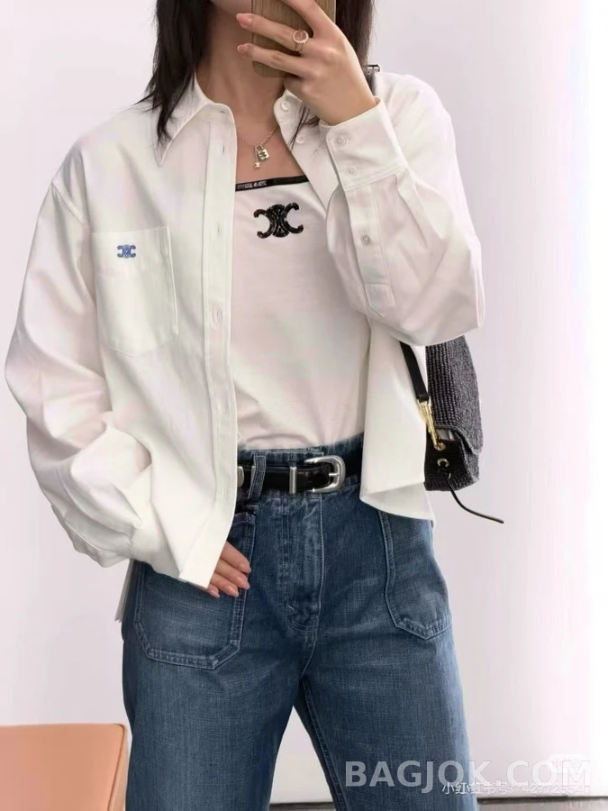 셀린느 셀린느 트리옹프 자수 셔츠 상세 이미지