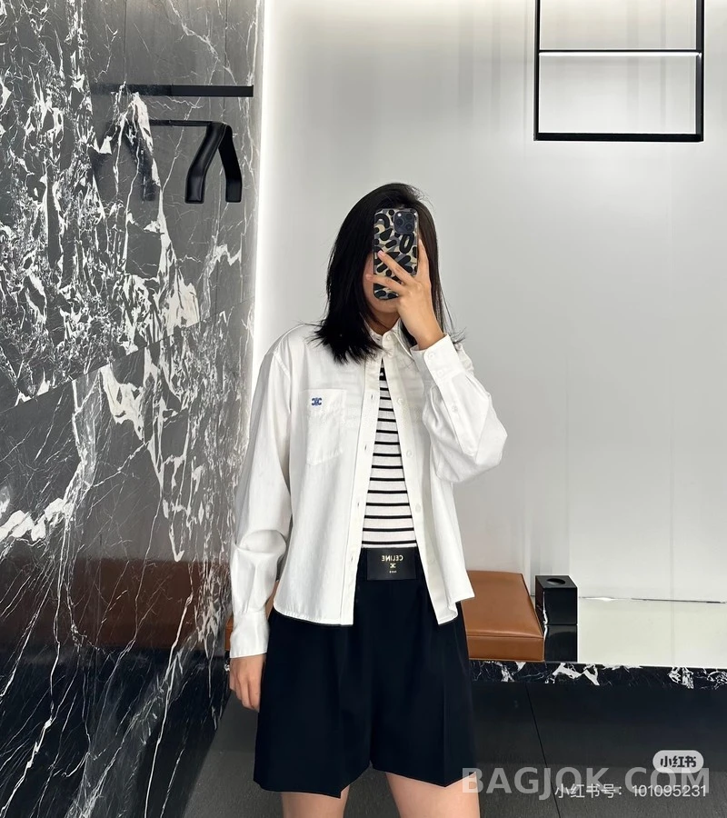 셀린느 셀린느 트리옹프 자수 셔츠 상세 이미지